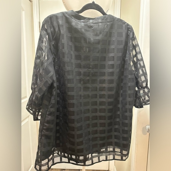 BloomChic Plus Size XL Black Tie Front Boxy Blouse us14-16 - Picture 3 of 8